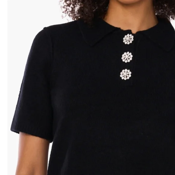 (NWOT) CeCe Jewel Button Polo - Picture 2 of 2